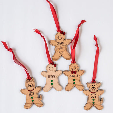 Personalized Individual Gingerbread Cookie Ornament