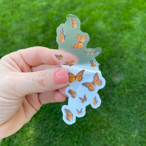 Transparent Monarch Butterflies Sticker