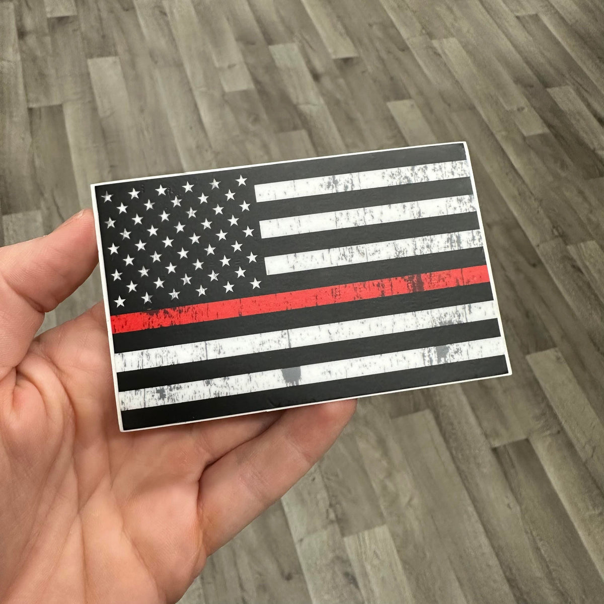 Line Scratch Sticker Red Thin Red Line Sticker – Fuzzy Loon Designs