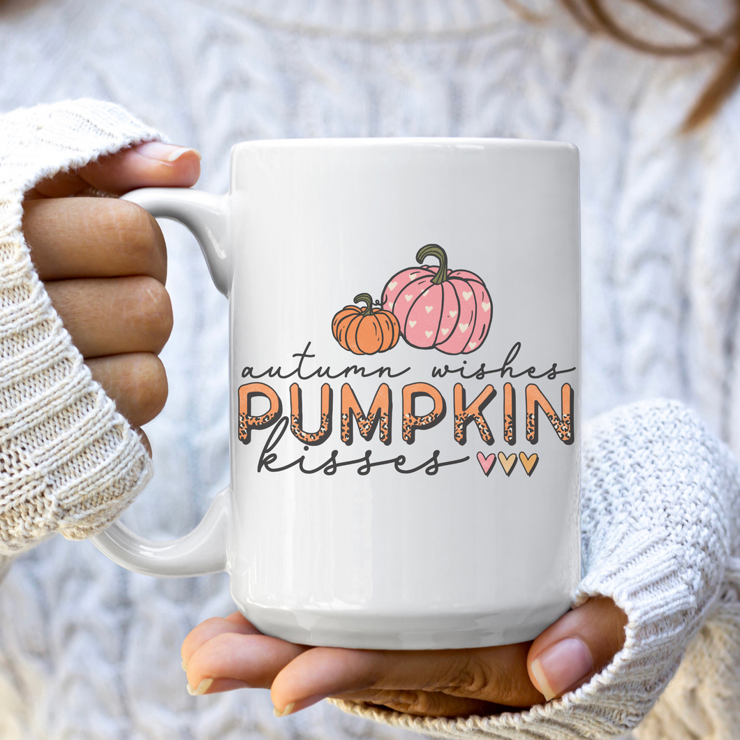 Autumn Wishes Pumpkin Kisses Mug