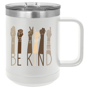Be Kind Hands | 15oz Polar Camel Lidded Mug