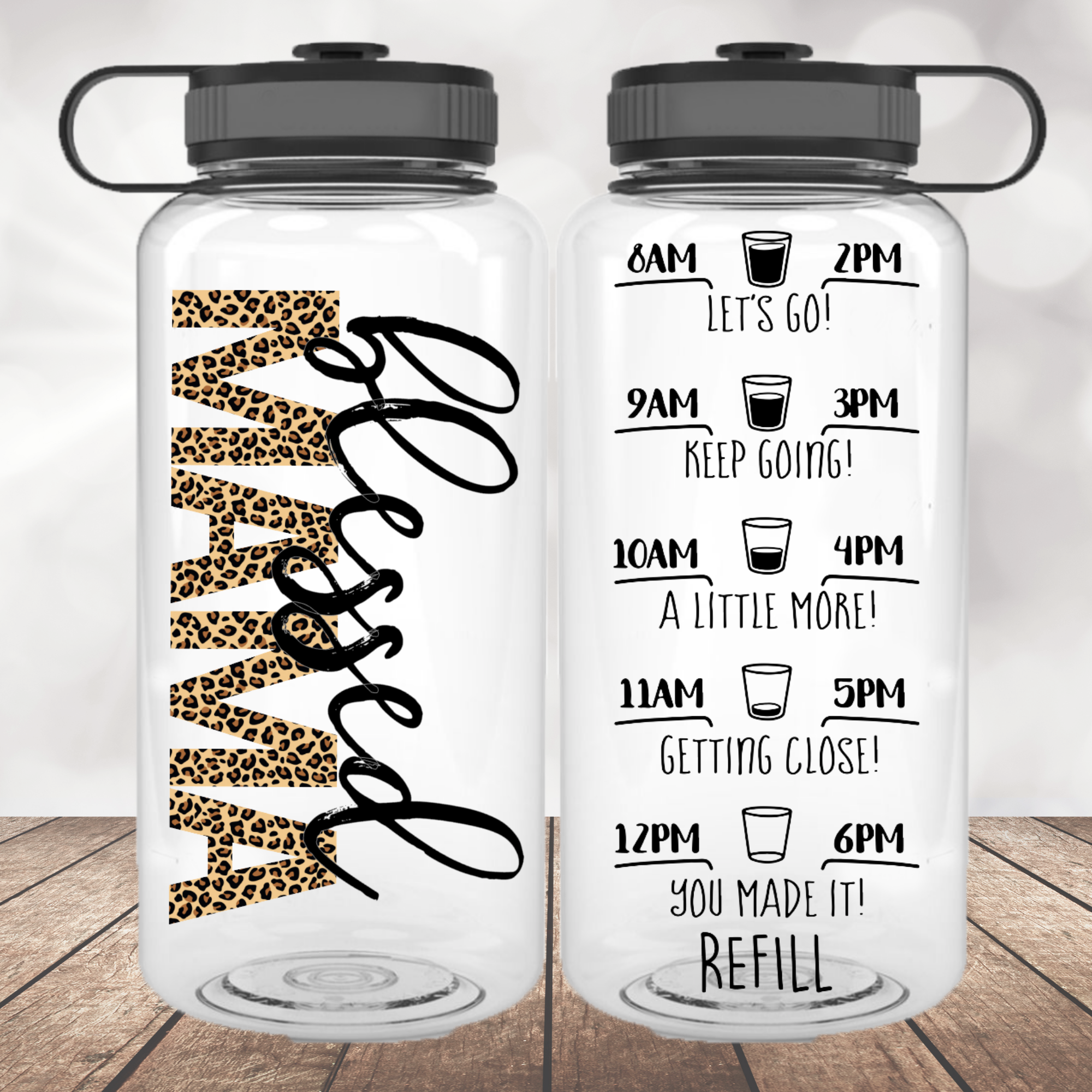 Blessed Mama Leopard Water Bottle