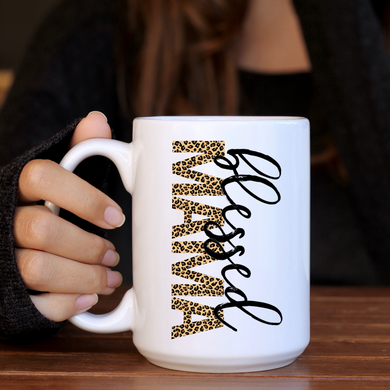 Blessed Mama Leopard Coffee Mug