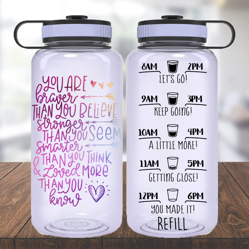 You Are Braver Than You Believe Water Bottle | 34oz