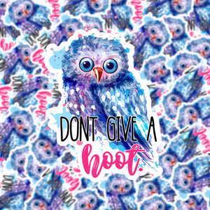 Don't Give a Hoot Owl Sticker