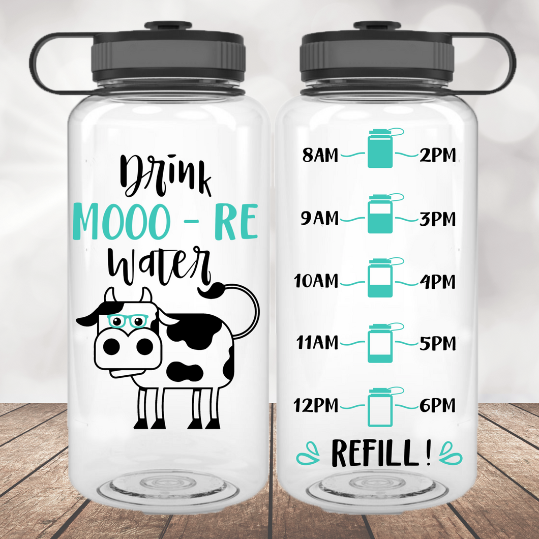 Drink Mooo-re Water | Water Bottle | 34oz