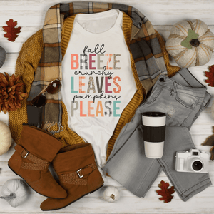 Fall Breeze Crunchy Leaves Pumpkins Please T-Shirt