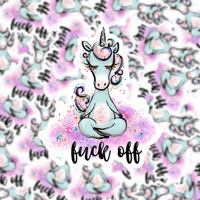 Fuck Off Zen Unicorn Sticker