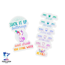 Suck It Up Buttercup Unicorn | Transparent Motivational Water Bottle Sticker