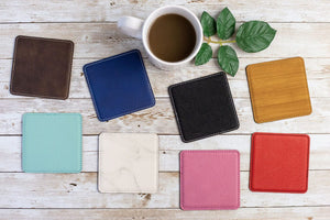 Just Breathe | Leatherette Coaster Set