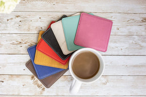 I Hate Everyone But Coffee Helps | Leatherette Coaster Set