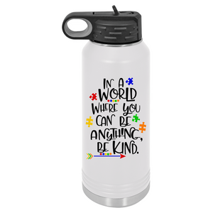 In a World Where You Can Be Anything Be Kind | Insulated Bottle with Straw and Spout