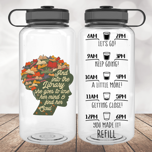 Into the Library She Goes Water Bottle | 34oz