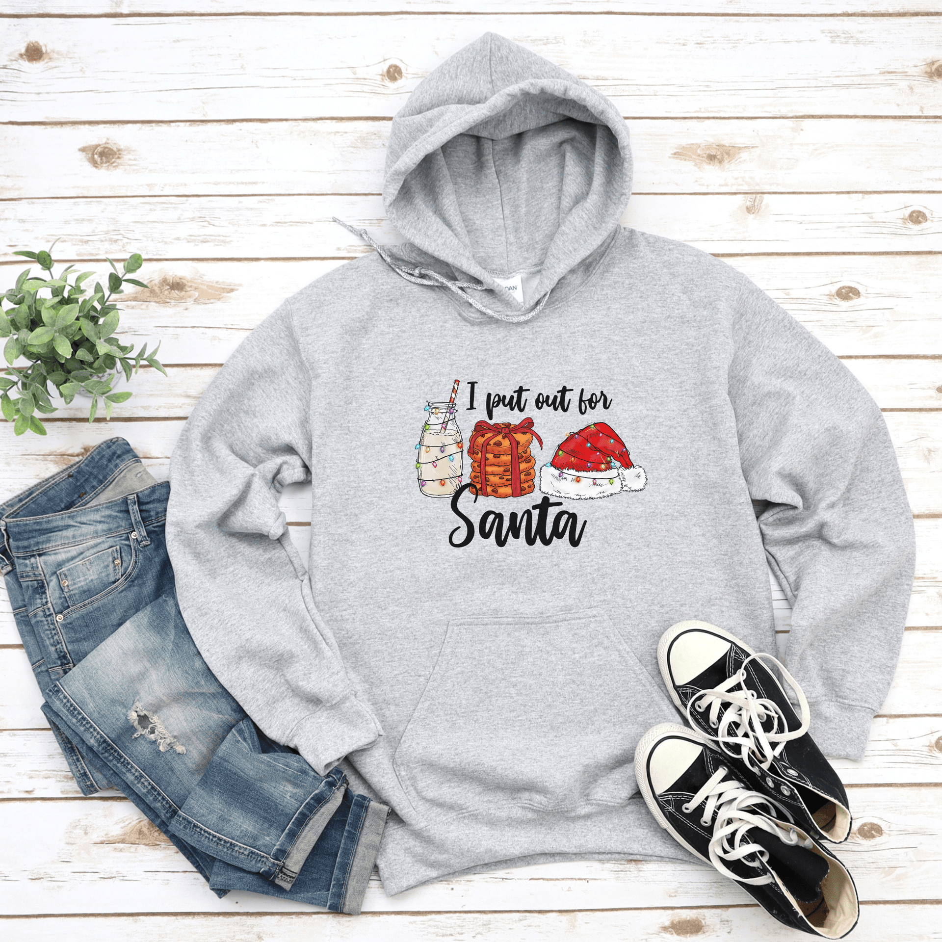 I Put Out for Santa Christmas Hoodie Sweatshirt – Fuzzy Loon Designs