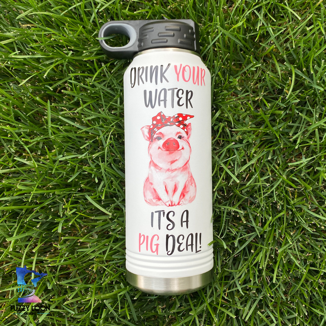 It's a Pig Deal | Insulated Bottle with Straw and Spout