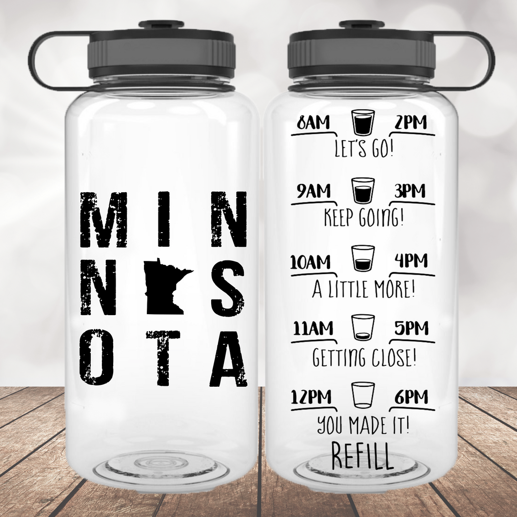 Minnesota Square Design Water Bottle | 34oz