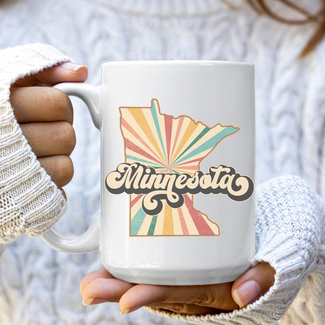 Retro Rainbow Minnesota Mug
