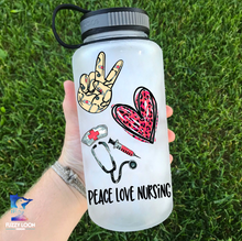 Peace, Love, Nursing Personalized Water Bottle | 34 oz