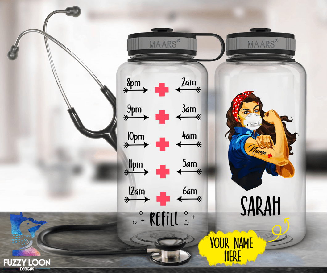 Nurse Power Personalized Water Bottle | 34 oz