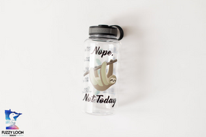 Nope. Not Today. Sloth Motivational Water Bottle | 34oz