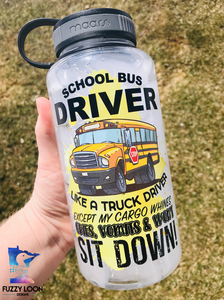 School Bus Driver Water Bottle
