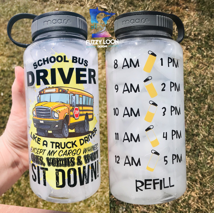 School Bus Driver 12 oz Insulated Water Bottle