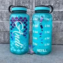 Personalized Mermaid Scale Water Bottle | 34oz