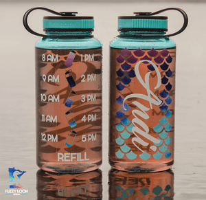 Personalized Mermaid Scale Water Bottle | 34oz