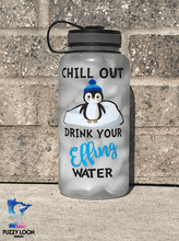 Motivational Penguin Water Bottle | 34oz