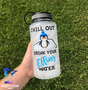 Motivational Penguin Water Bottle | 34oz