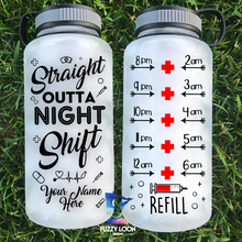 Straight Outta Night Shift 34oz Water Bottle