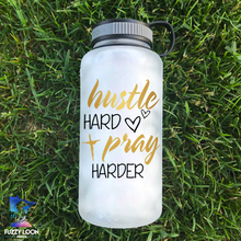 Hustle Hard Pray Harder Water Bottle | 34oz