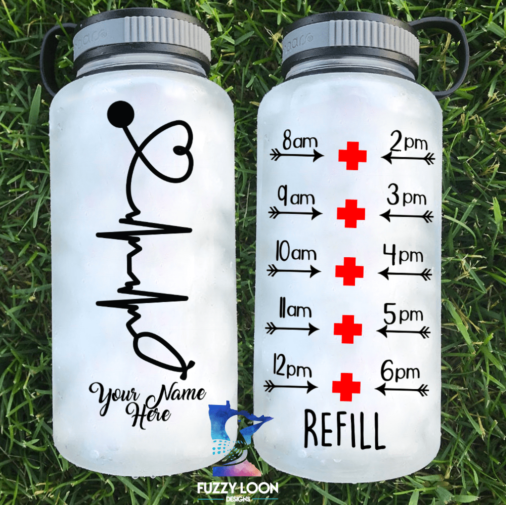 Personalized Stethoscope Motivational Water Bottle