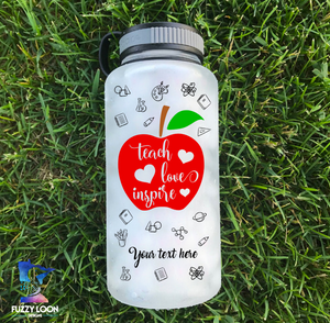 Personalized Teacher Apple 34oz Water Bottle