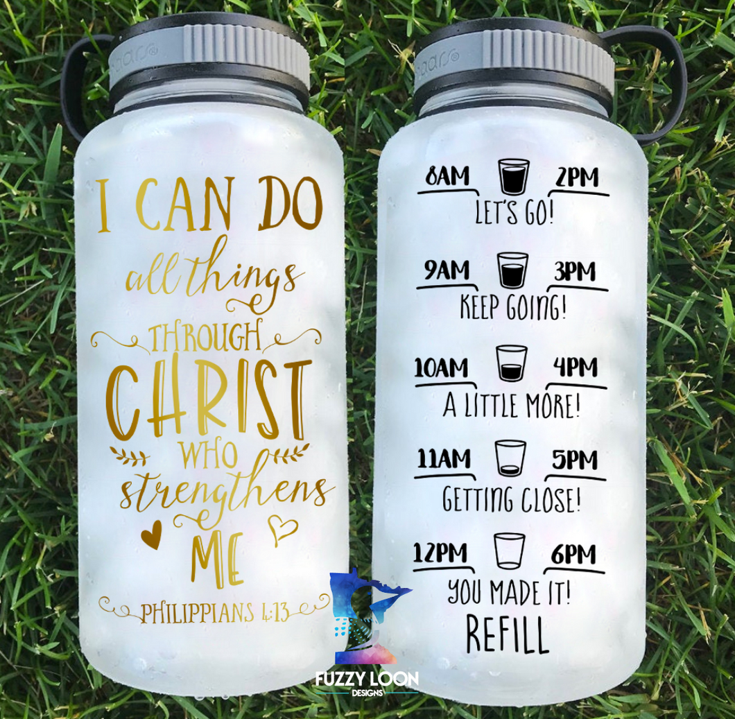 All Things Through Christ Water Bottle | 34oz