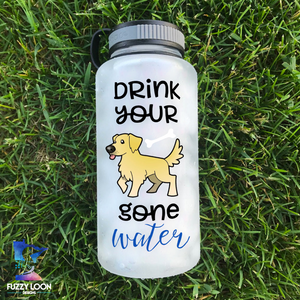 Drink Your Dog Gone Water Golden Retriever Water Bottle | 34oz