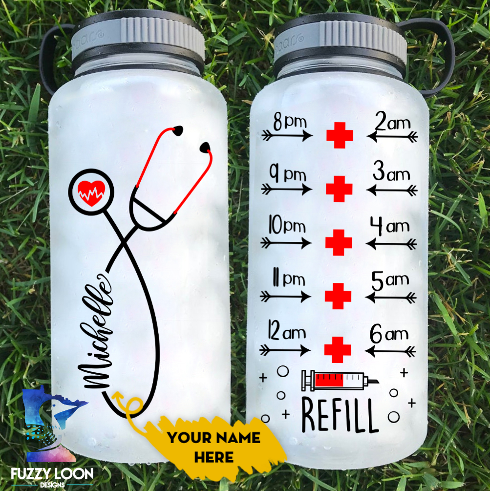 Nurse Power Personalized Water Bottle | 34 oz
