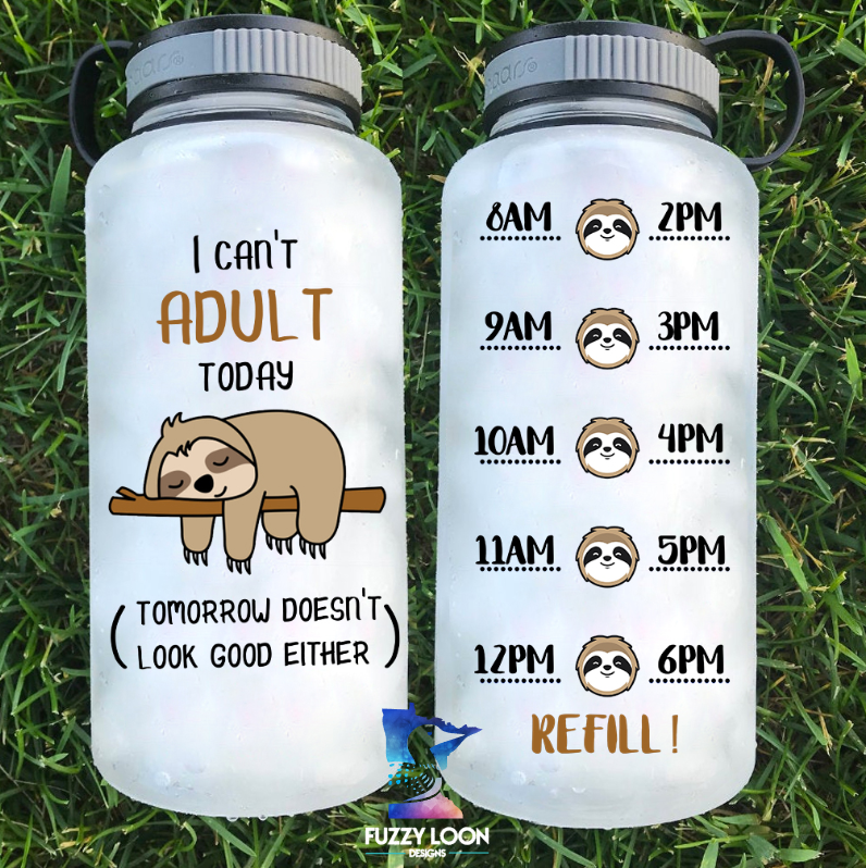 Glad Sloths Stainless Steel Water Bottle – Combative Sloth