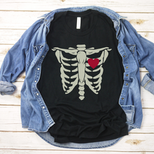 Ribcage Heart Skeleton T-Shirt