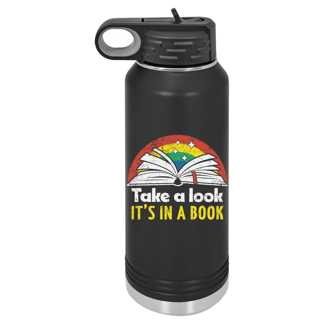 Take a Look It's in a Book | Insulated Bottle with Straw and Spout