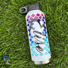 Personalized Mermaid Scales | Insulated Bottle with Straw and Spout