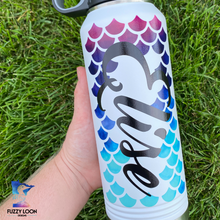 Personalized Mermaid Scales | Insulated Bottle with Straw and Spout