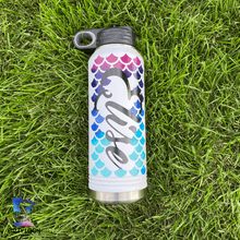 Personalized Mermaid Scales | Insulated Bottle with Straw and Spout