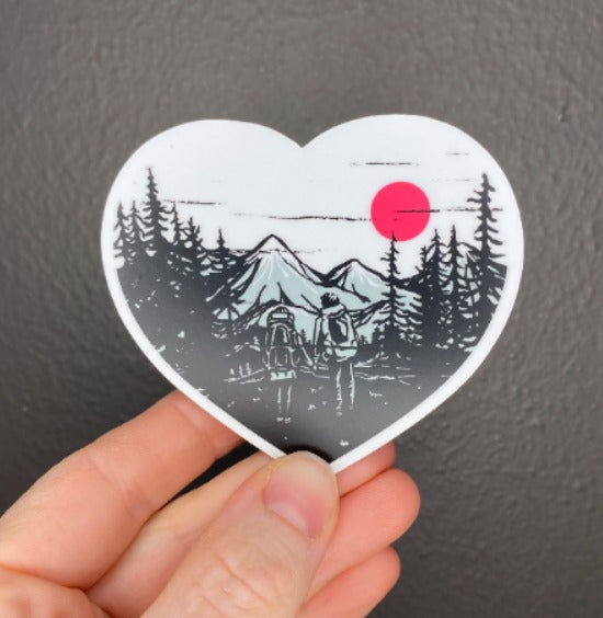 Hiking Couple Sticker