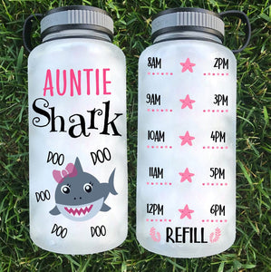 Auntie Shark Water Bottle | 34oz