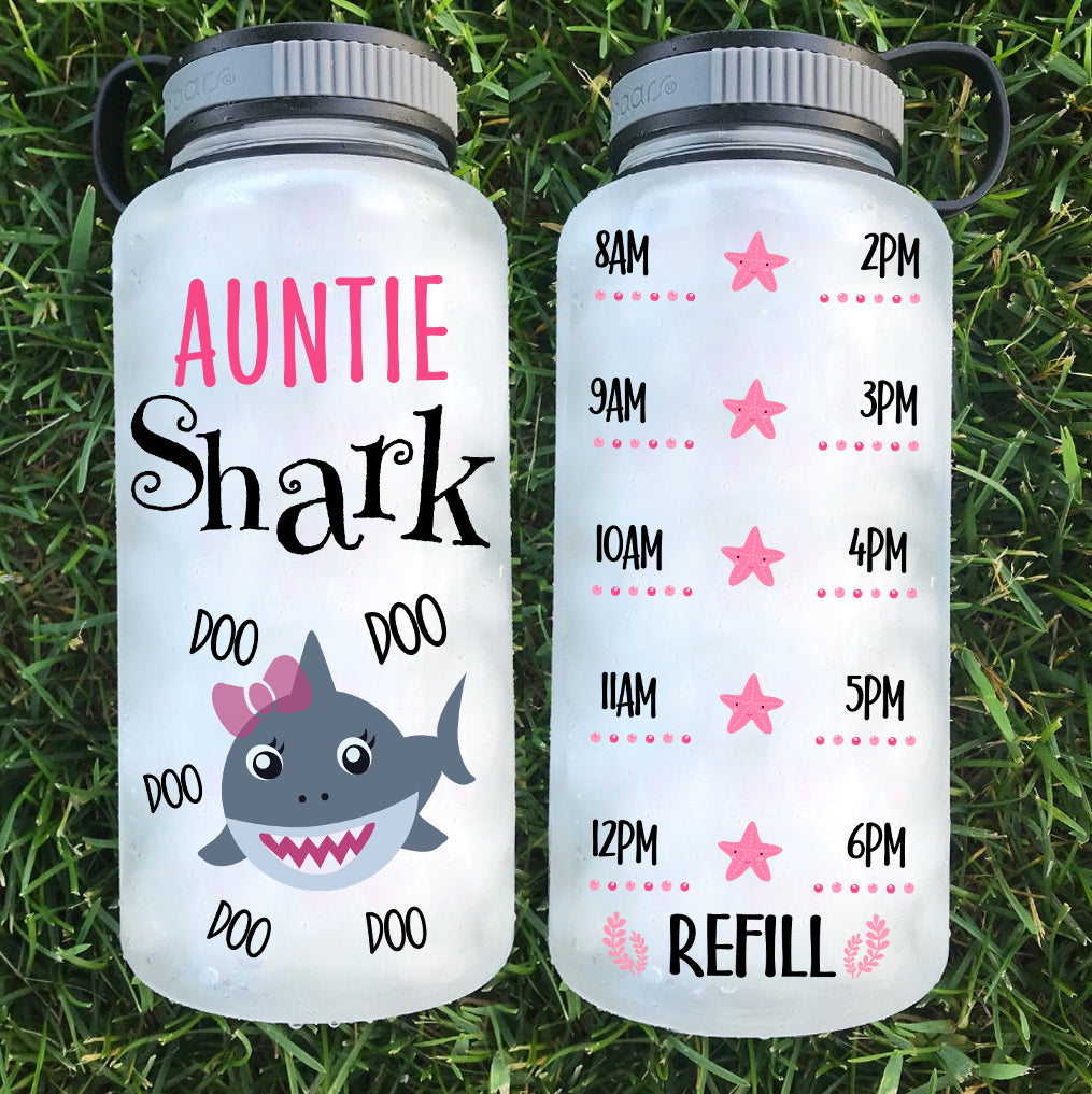 Auntie Shark Water Bottle | 34oz