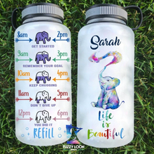 Life is Beautiful Elephant Water Bottle | 34oz