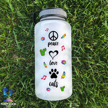 Peace Love Cats Water Bottle | 34oz