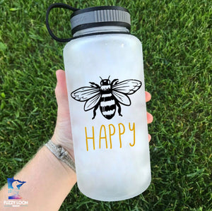 Bee Happy | Motivational Water Bottle | 34 oz