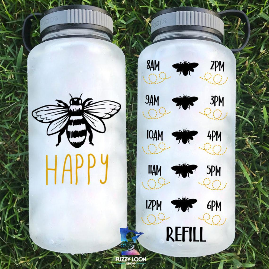 Work Hard Stay Bumble Double Wall Water Bottle Bee Inspirational Quote